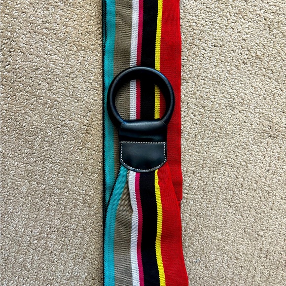 Vintage Striped Woven Belt with Wooden rings - Picture 4 of 8